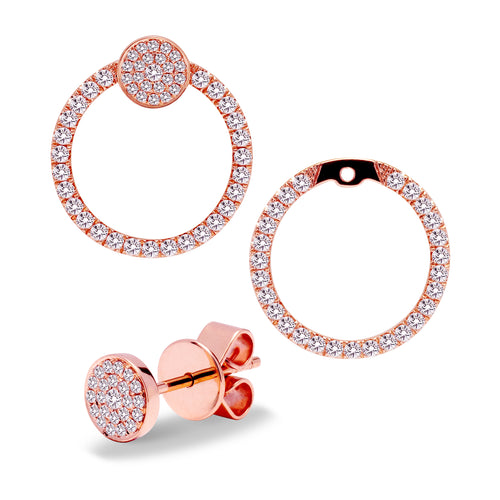 18K Gold Brilliant Round Diamond Earrings