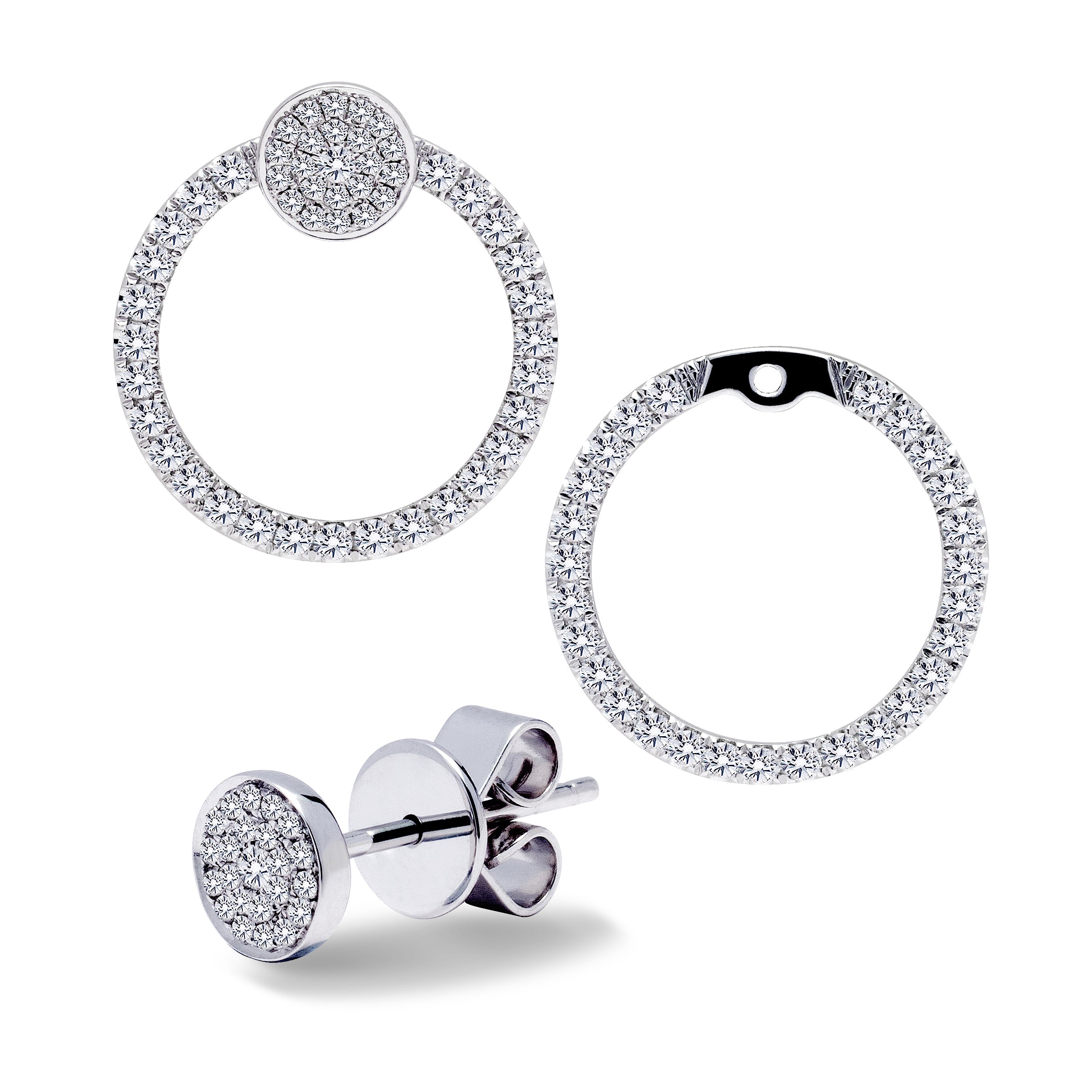 18K Gold Brilliant Round Diamond Earrings