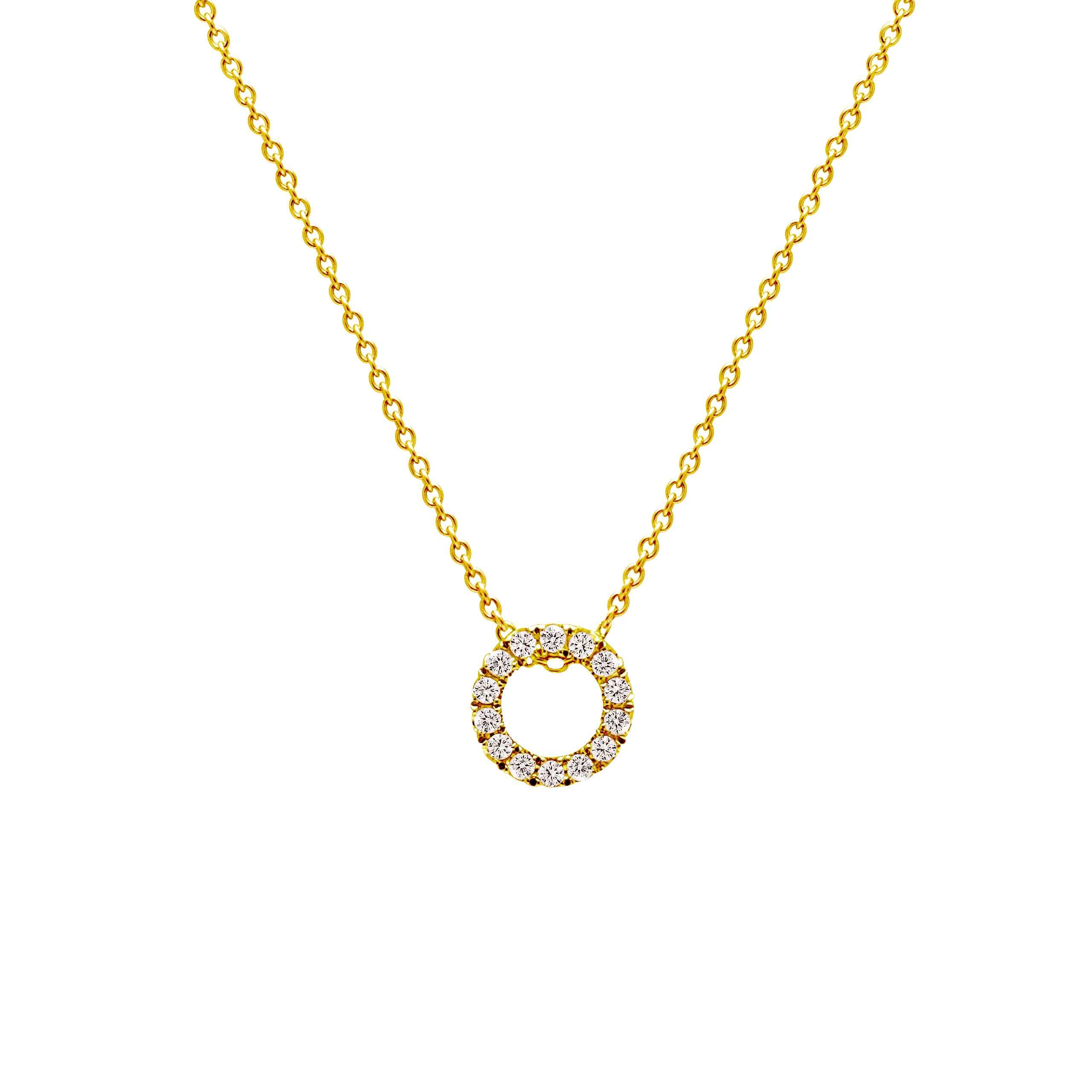 18K Gold Brilliant Round Diamond Necklace