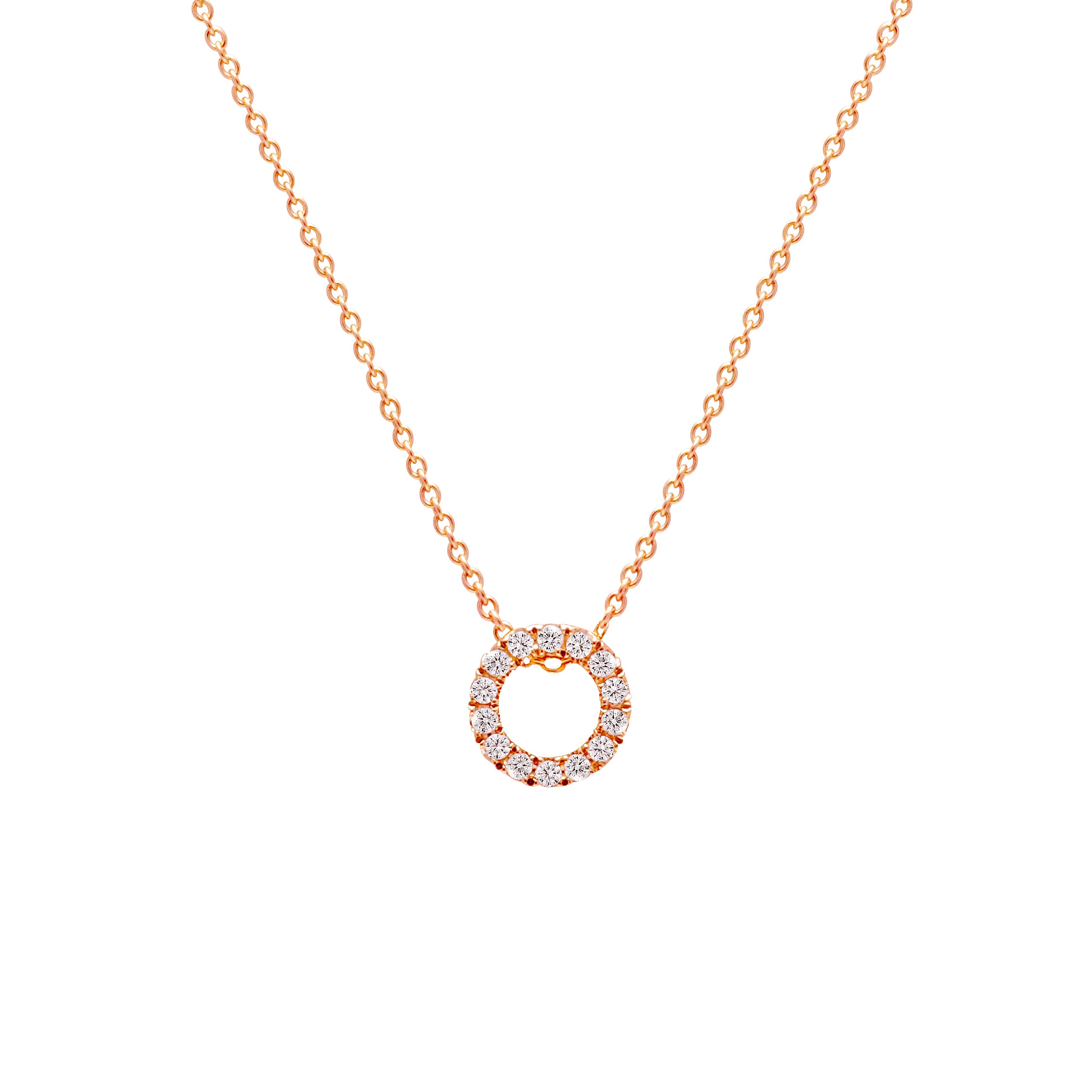 18K Gold Brilliant Round Diamond Necklace