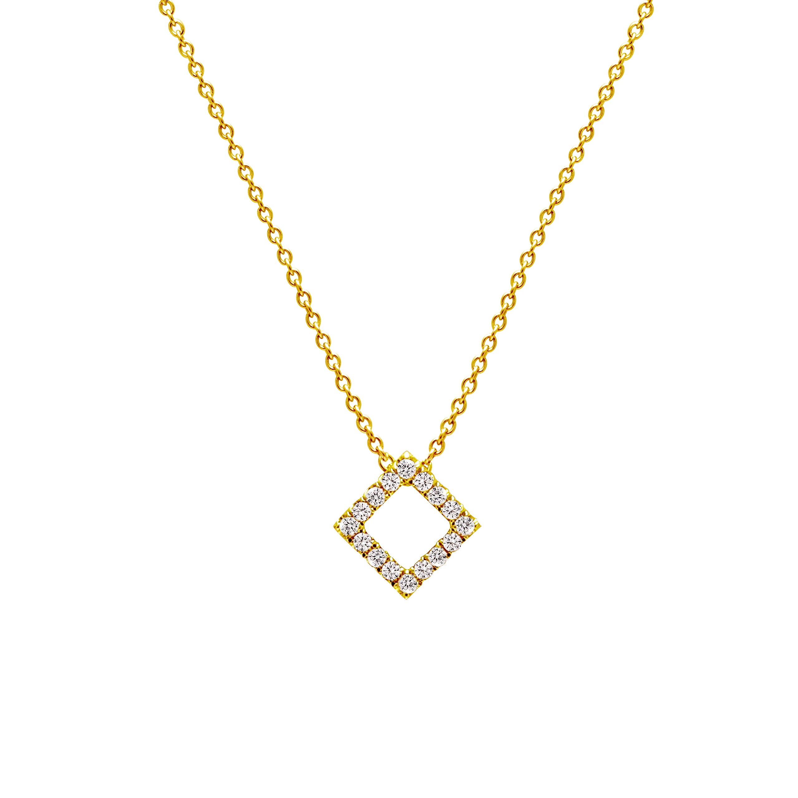 18K Gold Princess Diamond Necklace