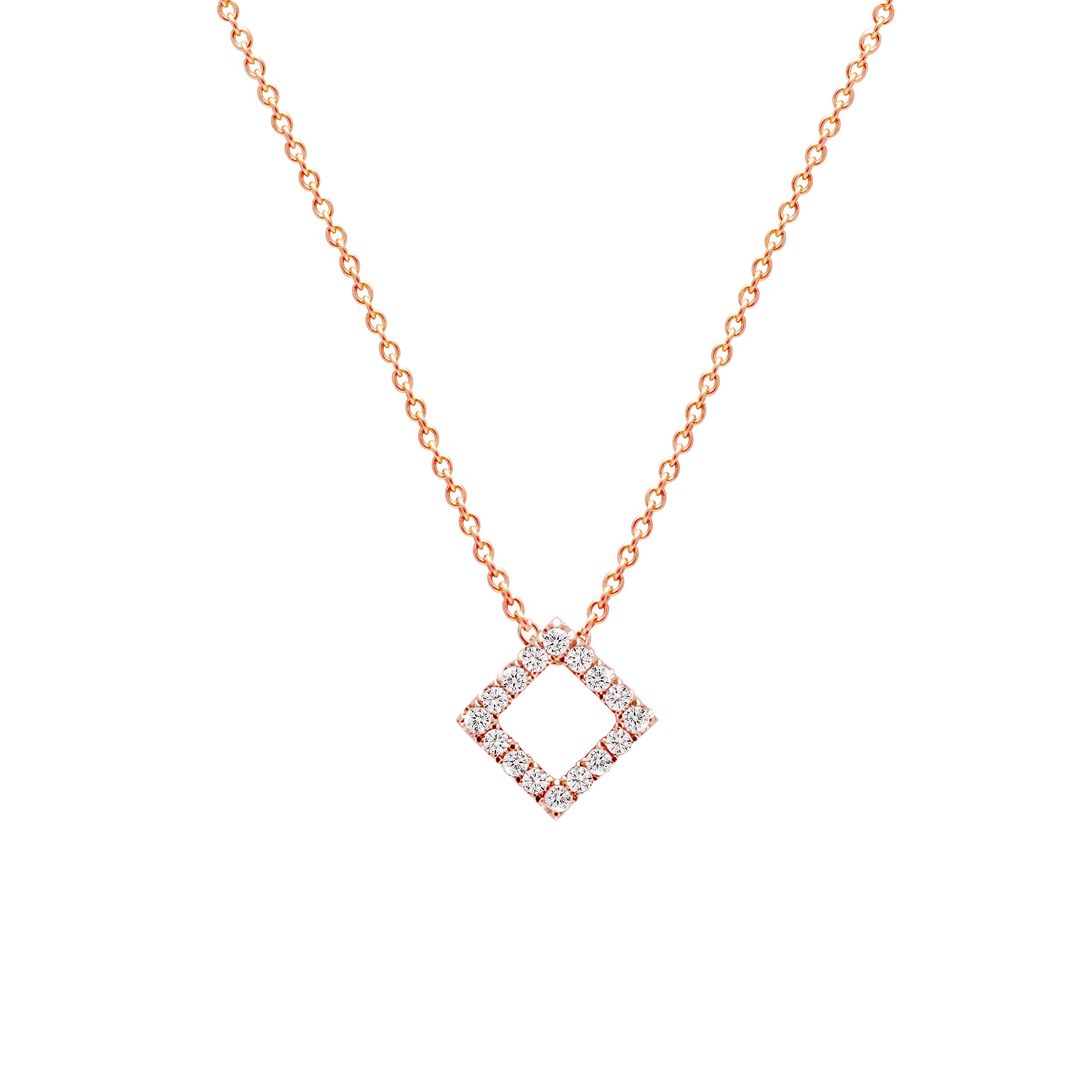 18K Gold Princess Diamond Necklace