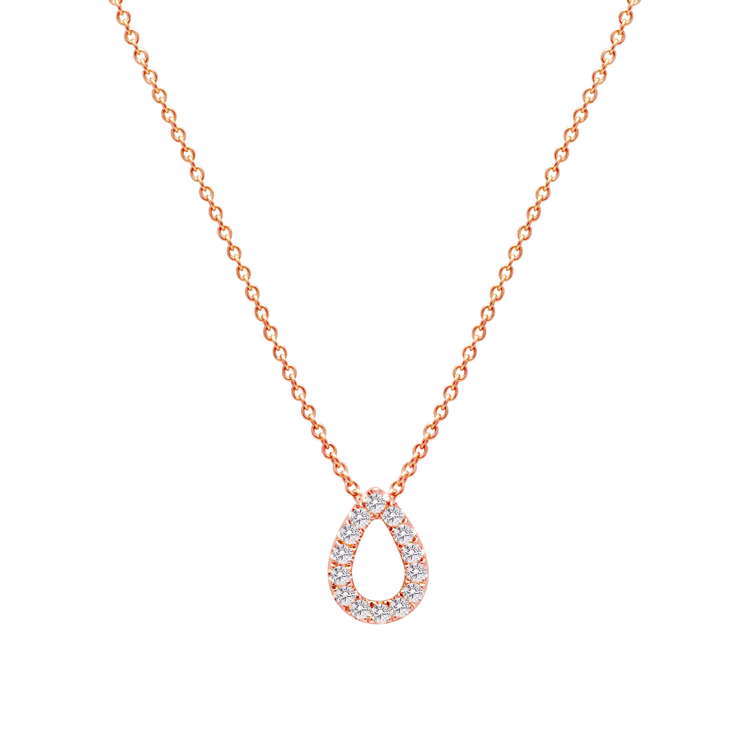 18K Gold Pear Shape Diamond Necklace