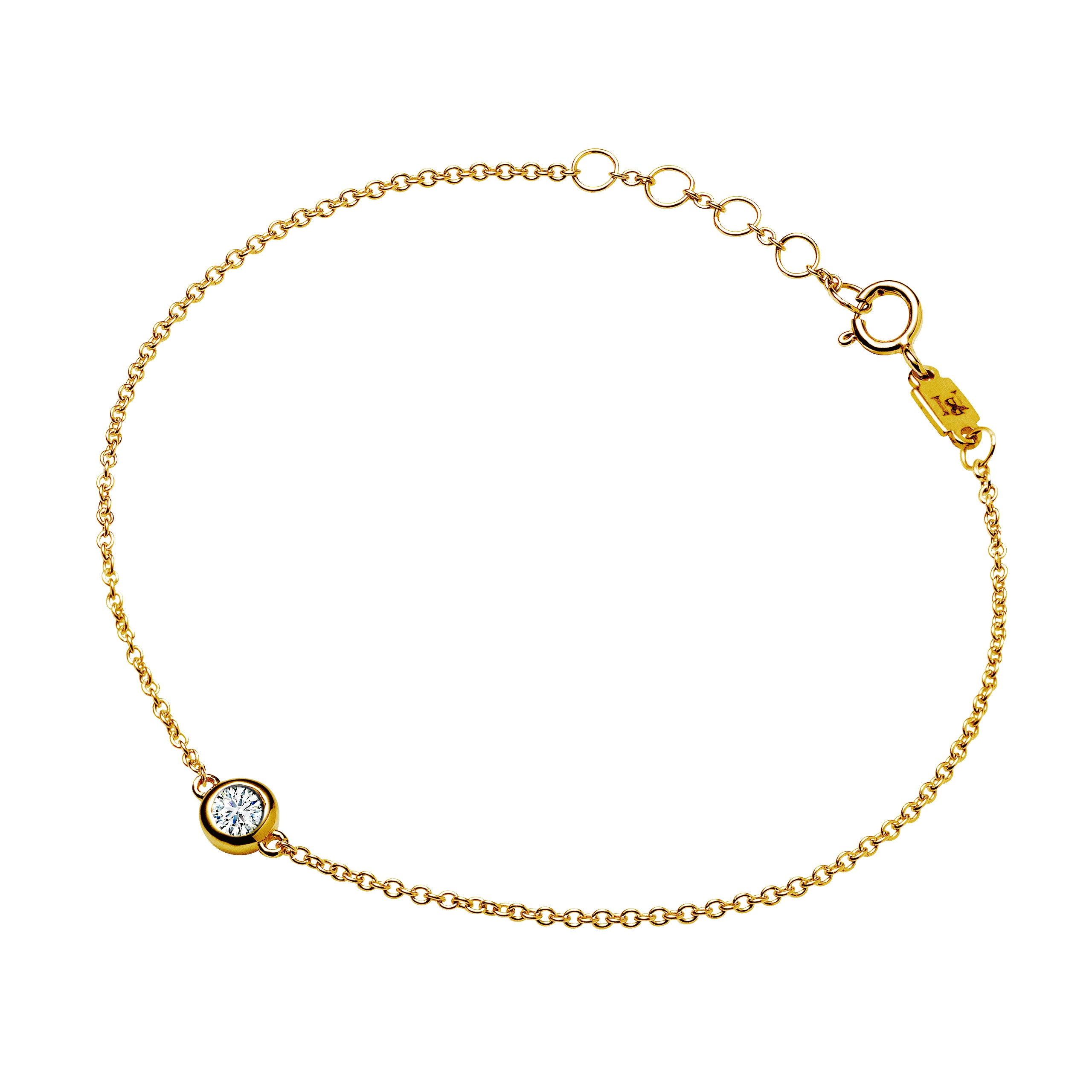 18K Gold & Solitaire Diamond Bracelet