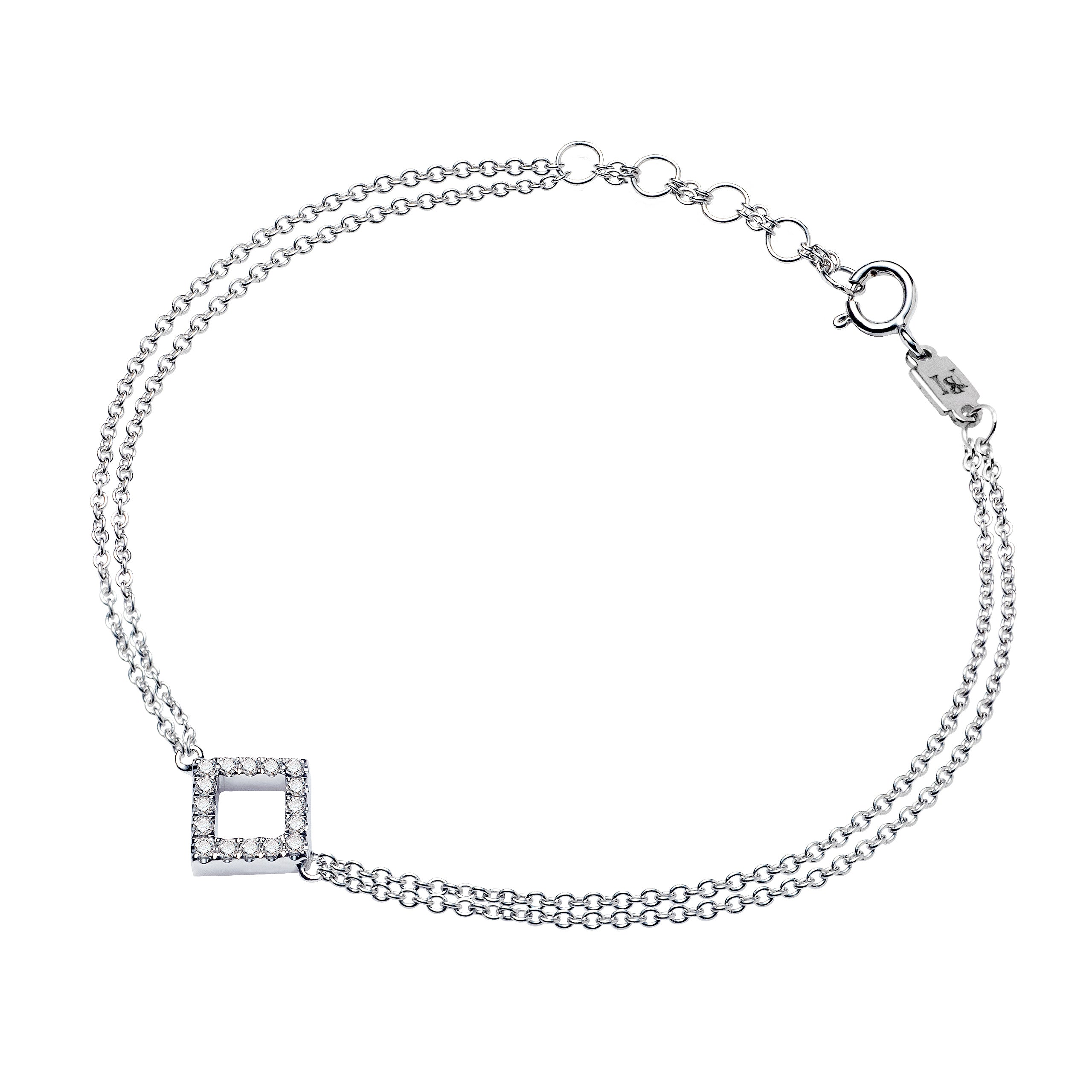 18K Gold & Diamonds Geometric Princess Bracelet