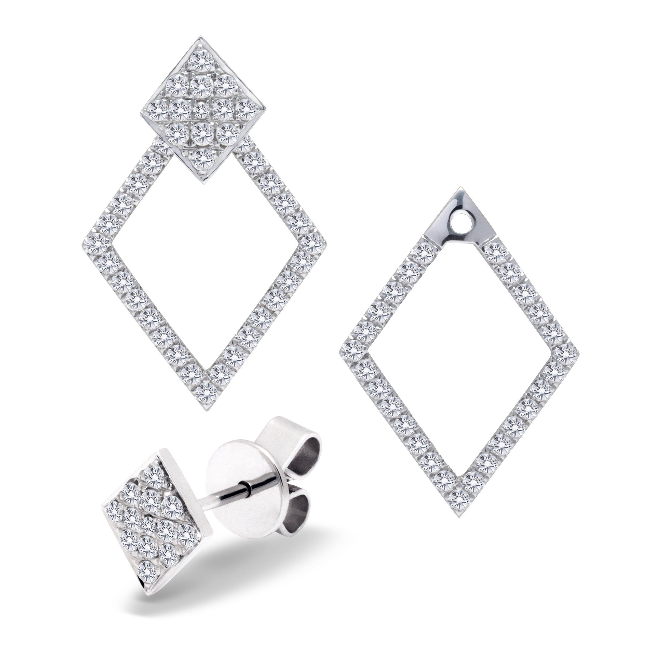 18K Gold Princess Diamond Earrings