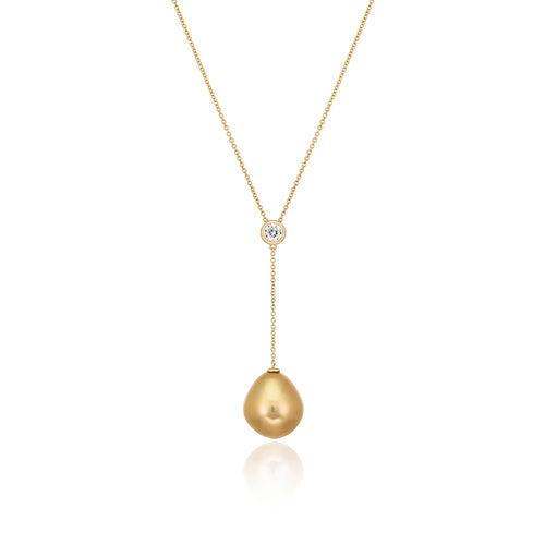 18K Gold Diamond & Pearl statement Pendent