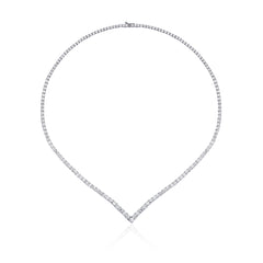 V Shape Eternal Round Brilliant Diamond Necklace