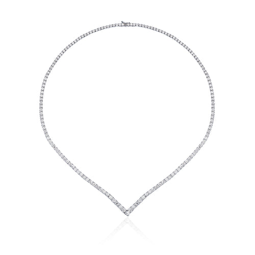 V Shape Eternal Round Brilliant Diamond Necklace
