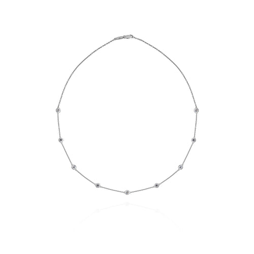 Bezel-Set Stationed Diamond Necklace (0.45 Carat)