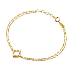 18K Gold & Diamonds Geometric Princess Bracelet