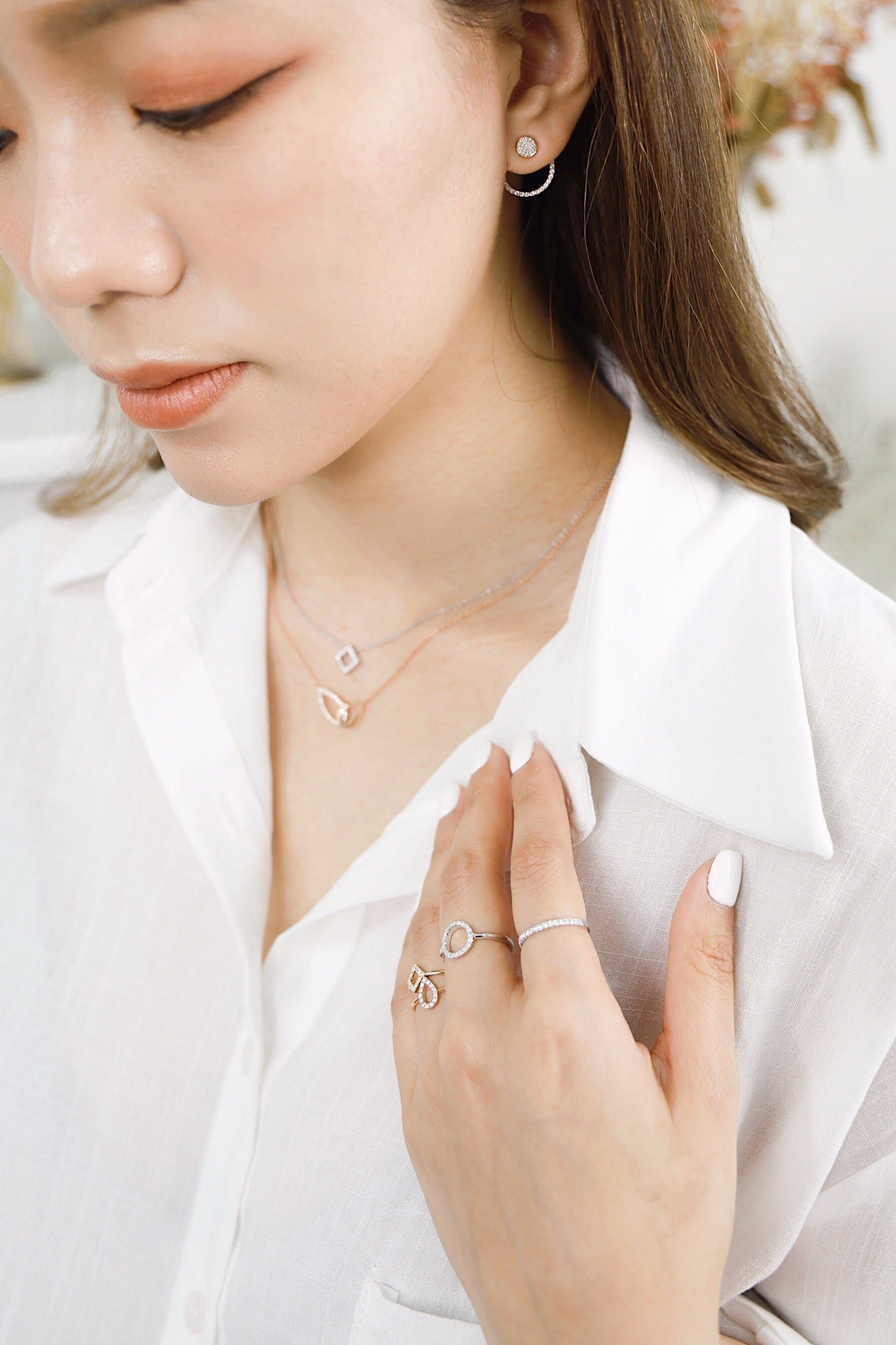 18K Gold Princess Diamond Necklace