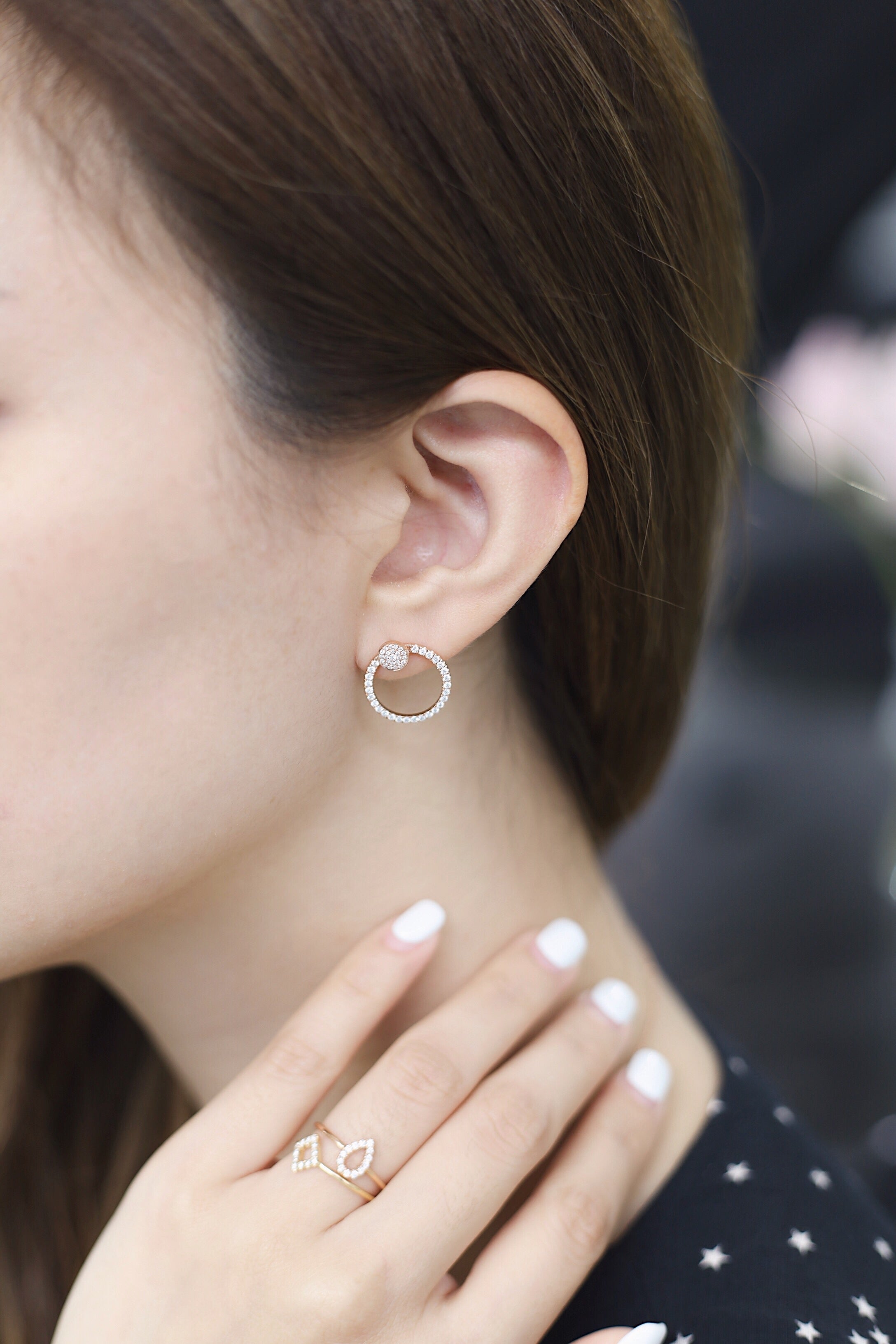 18K Gold Brilliant Round Diamond Earrings