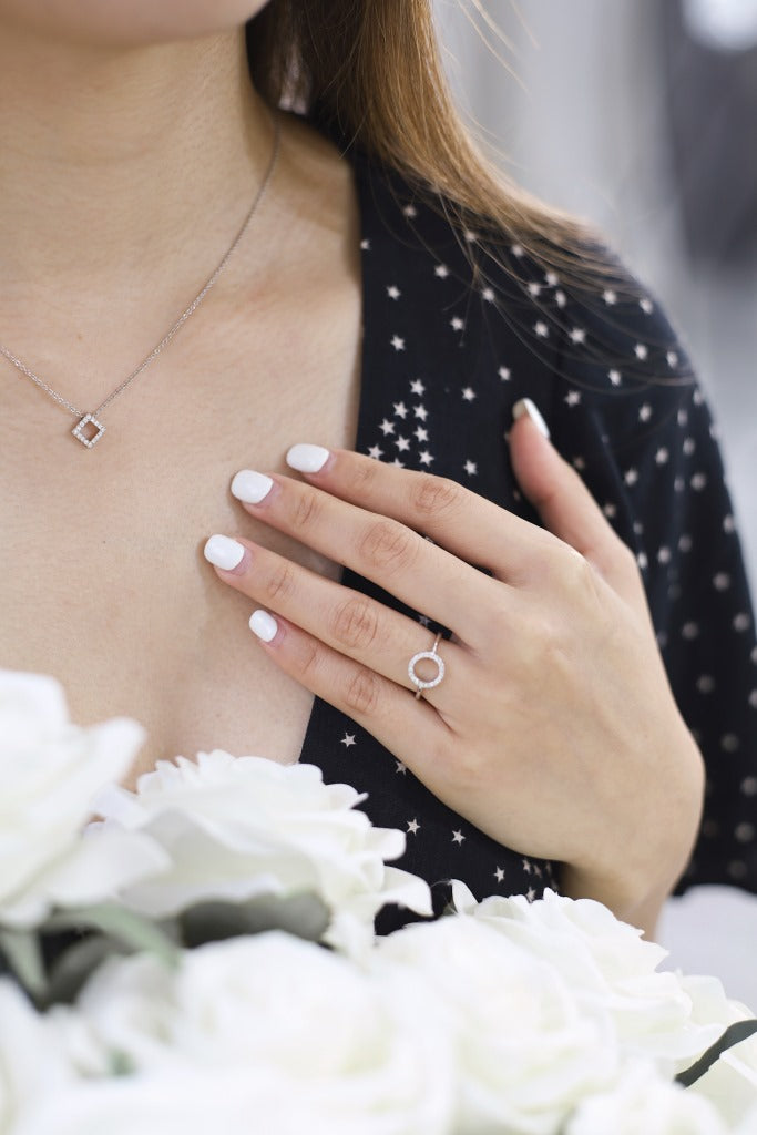 18K Gold Princess Diamond Necklace