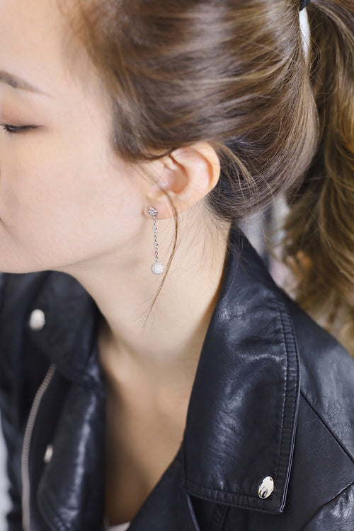 18K Gold Star Glitter Diamond Earrings