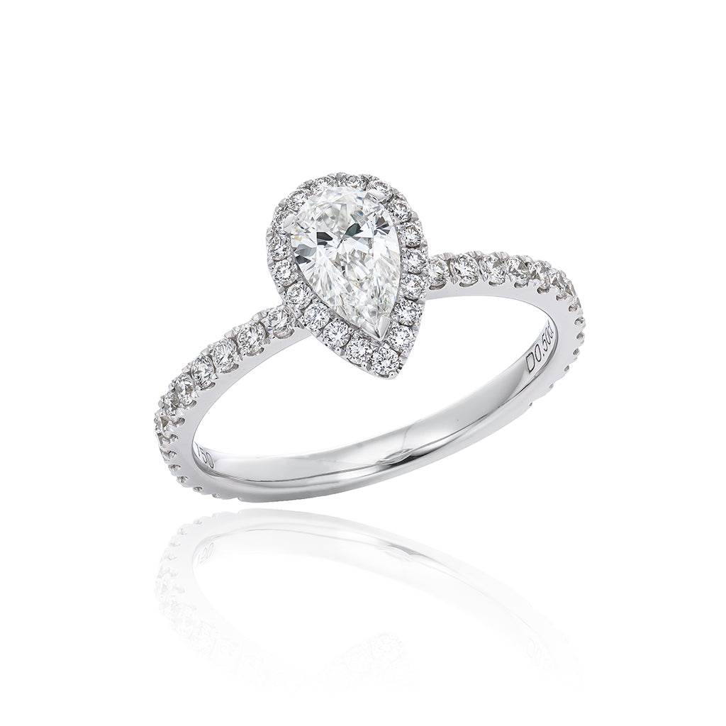 Diamond Band With Micropave "Pear Shape”