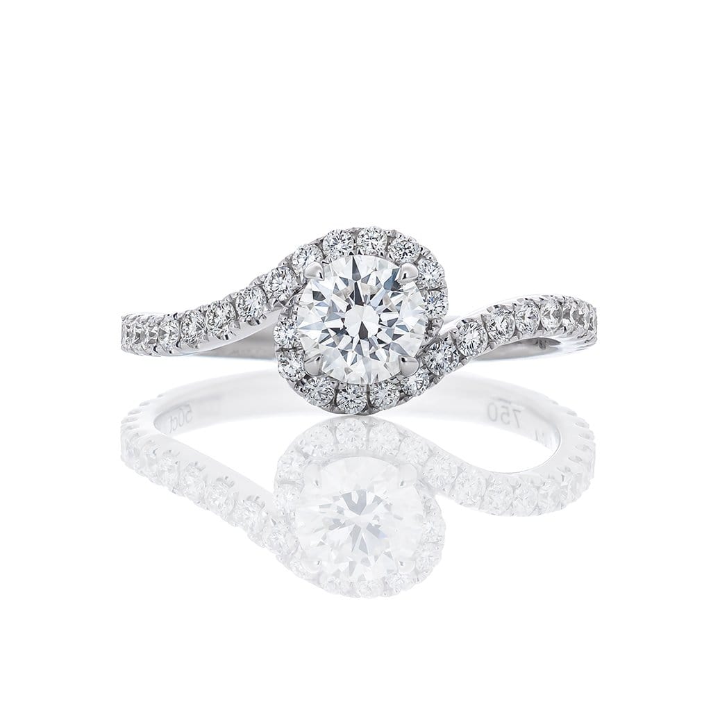 “Swirl” Round Brilliant GIA Certified Diamond Ring