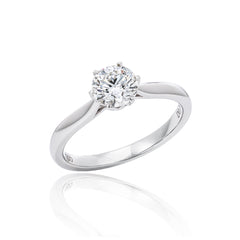 Classic Solitaire Six Prongs Diamond Ring