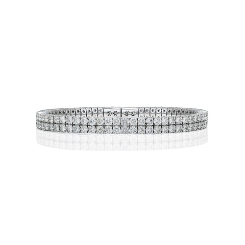 Round Brilliant Two Line Diamond Bangle